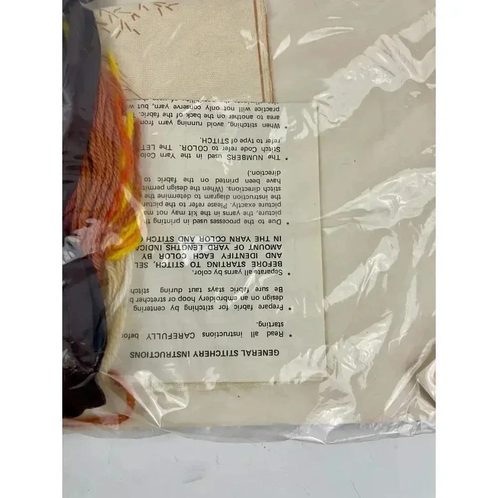 VTG Shades of Autumn Pillow Cover Needlecraft Kit 408 NEW 1982 Creative Circle‎